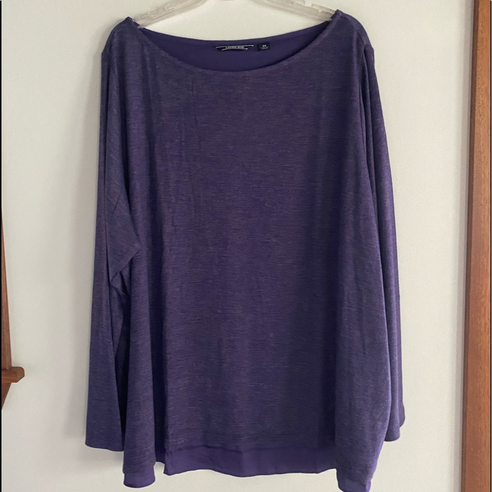 Lands End purple top shirt blouse sz 3x baits